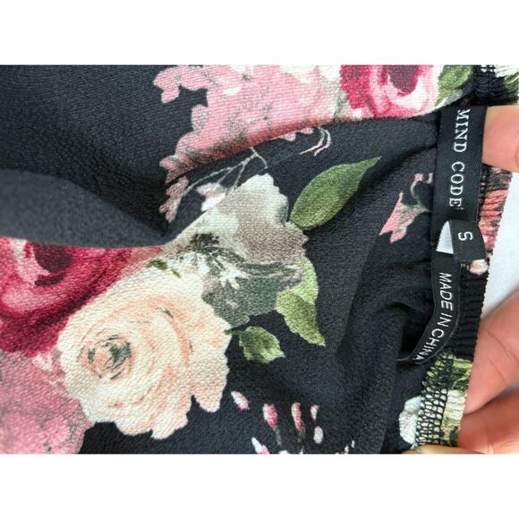 Mind Code Black Floral Off Shoulder Maxi Dress Sze S Romper Summer Date Romantic - Picture 7 of 13